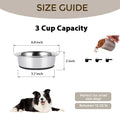 Dog Bowls Durable Heavy Duty Stainless Steel Dog Bowls Non-Slip Basic Bowl for Dogs with Rubber Base (2 Pack, 3 Cups)