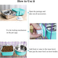 Dog Crate Bowl, Hanging Stainless Steel Removable Pet Crate Water & Food Bowls, Pet Cage Feeder Container Coop Cup for C