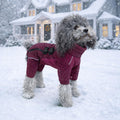 Warm Dog Coat Double Layers Dog Vest, 4 Legs Covered Windproof Waterproof Reflective, Purple L, S-XL