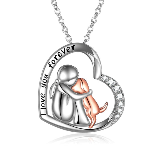 YFN Sterling Silver Keepsake Dog Pendant Necklace Dog Lover Memorial Gifts for Women