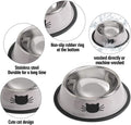 Cat Bowls for Food and Water,2PCS Rapsrk Non-Slip Stainless Steel Small Food Bowls 8 Oz Pet Bowl with Removable Rubber Base Dog Bowl,Stackable Cat Puppy Dishes Bowls with Cute Cats Painted