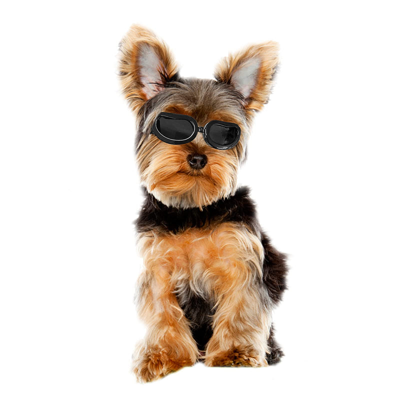 LESYPET Dog Goggles Small Breed, Cute Puppy Sunglasses with Foam Padded Inside, UV Protection Pet Sunglasses for Cats Puppies, Black