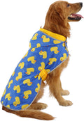 HDE 2-in-1 Reversible Dog Raincoat Hooded Poncho Rain Jacket YLW Duck XL