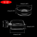Aquarium Shrimp Feeder Dish Glass Fish Tank Feeding Bowls, 2pcs Square Glass Food Bowl (60mm), 1pcs Round Fish Feeding B