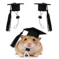 Soochat 2Pcs Mini Graduation Caps with Tassel Small Animal Bachelor Hat Graduation Photo Props Holiday Costume Accessory for Cat Dog (Black)