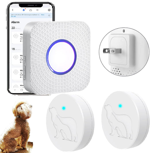 EverNary Dog Door Bell for Potty Training, WiFi Doggie Door Bell,Smart Wireless Doggy Doorbell with Phone App,Waterproof Touch Button with Large Activate Range (1 WiFi Receiver 2button)