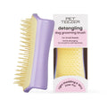 Pet Teezer Detangling Dog Grooming Brush, Dry Brush & Dog Bath Brush for Wet or Dry Fur & Light Shedding Breeds, Small, Lilac/Yellow