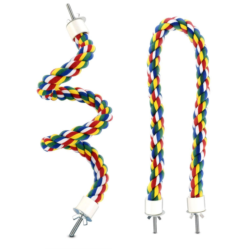 Bird Bungee Climbing Swing - Colorful Parakeet Rope Perch (23.6 Inches)