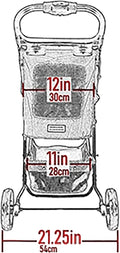 Pet Gear No-Zip Special Edition 3 Wheel Pet Stroller for Cats/Dogs, Zipperless Entry, Easy One-Hand Fold, Removable Line