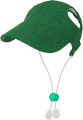 Pet Dog Baseball Cap, Cat Hat, Cat Dog Sun Cap with Ear Holes, Adjustable Puppy Outdoor Sun Hat (Pure Green, Large)