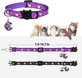 2Pcs Breakaway Cats Collars Cat Collars for Boy & Girl Cats Moons Adjustable Kitten Collars with Bell & Pendant Glow in 