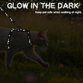 PAWCHIE Cat Harness with Leash and Collar Set - Escape Proof Adjustable Glow in The Dark Cat Harness for Kitty Outdoor W