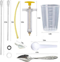 SQUSIMEI 8 Pcs Bird Feeding Syringe Set Feeding Tubes for Baby Birds Parrot Hand Feeding Syringe Pet Syringe Feeding Tube Stainless Steel Metal Feeding Spoon Small Animals (30ml-Set of Eight)