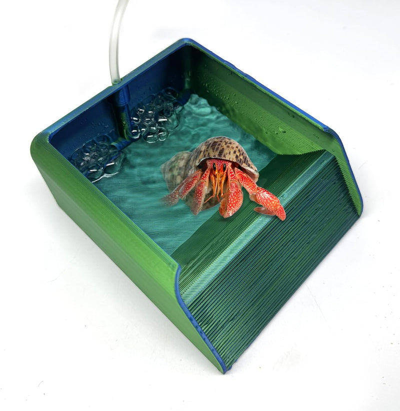 Hermit Crab Water Bowl with Climbing Ramp, Reptile Feeding Water Dish Tank Accessories, Suitable for Hermit Crab Bearded
