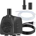 SongLong 200GPH(750L/H) 9.9ft Power Cord Submersible Pump, Water Fountain Pump with 5.3ft Lift for Ponds, Water Fountain