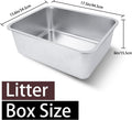 HNeekyr Stainless Steel Cat Litter Box for Adult Cats or Kitty/Kitten 18"x14"x6" Rust-Proof, High Side, Non Stick, No Smell, Easy to Clean Metal Cat Litter Box