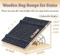 Dog Ramps for Stairs, 4 Pack Solid Wood Dog Ramp, 4 Adjustable Heights