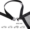 DOGUAL Dog Car Net Barrier - Universal Fit Sturdy Mesh, Easy to Install, Convenient for Air Conditioning, Easy to Clean & with Flexible Bungee Cords for Seat Movement
