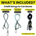 Cat Wand String Replacement 3-Pack, Chew Proof Metal Wire Toy