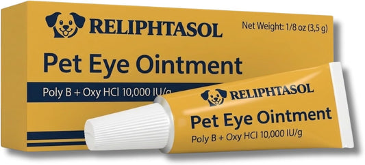 RELIPHTASOL Pet Eye Cream – Vet-Formulated Dog Eye Infection Treatment, Pink Eye Relief, Conjunctivitis Relief, Dry Eyes & Red Eye, Tear Stain Remover for Dogs, Cats, Cattle, Sheep, Horses – 1 Tube