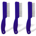 3 Pack Pet Flea Detangling Comb, Single-Row Fine-Tooth Stainless Steel Grooming Tool for Short & Long Hair