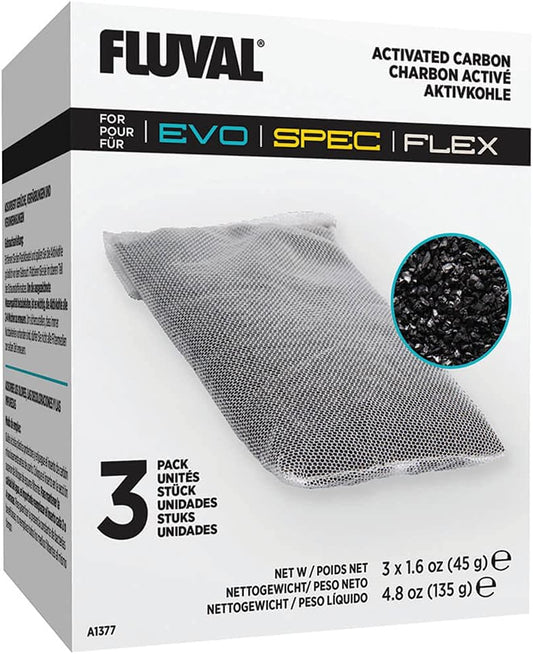 Fluval Spec/Evo/Flex Activated Carbon, 3-Pack, Black