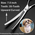 Moontay Professional 7.0" Dog Grooming Chunkers Scissors, Upward Curved Pets Grooming Thinning/Blending Shears - Japan 4