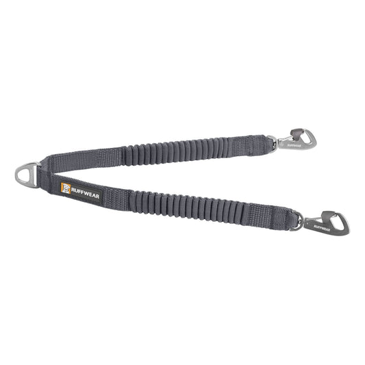Ruffwear, Double Track Coupler, Double Leash for Two Dogs, Premium Heavy Duty Dual Splitter with 360° Lockable Swivel No Tangle, Shock-Absorbing Stretch Webbing for Walking & Hiking, Basalt Gray