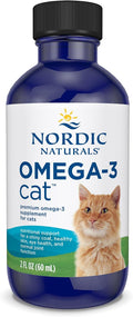 Nordic Naturals Omega-3 Cat, Unflavored - 2 oz - 304 mg Omega-3 Per One mL - Fish Oil for Cats with EPA & DHA - Promotes Heart, Skin, Coat, & Immune Health - Non-GMO