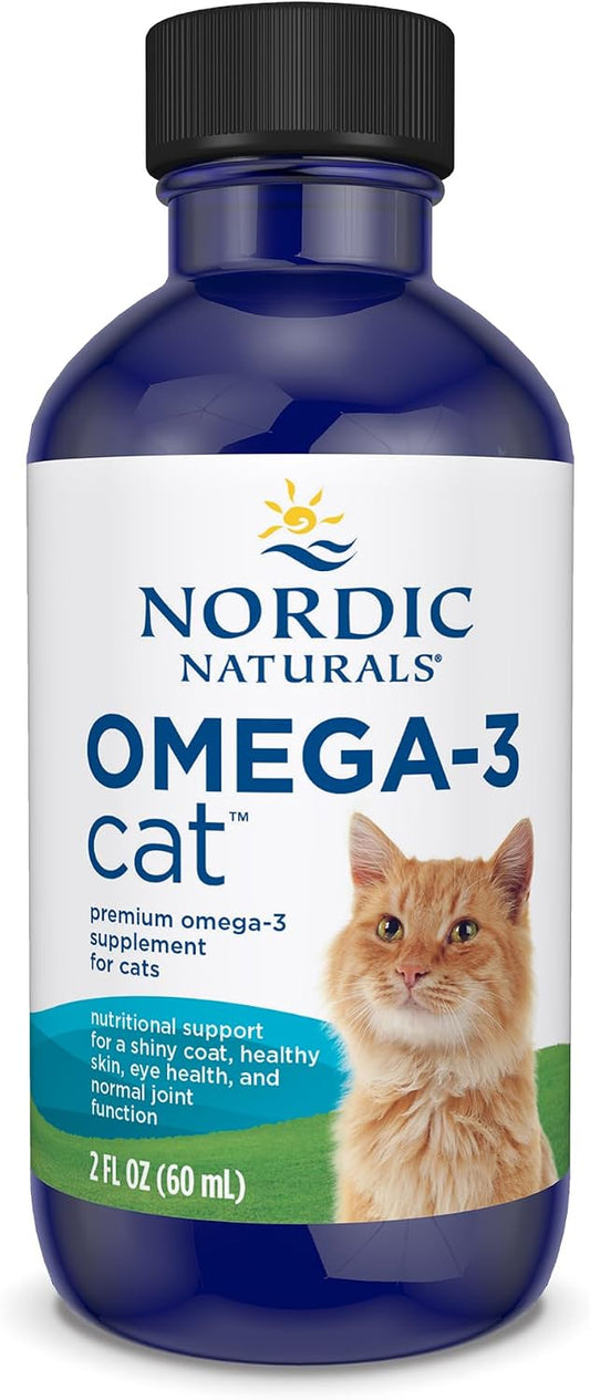 Nordic Naturals Omega-3 Cat, Unflavored - 2 oz - 304 mg Omega-3 Per One mL - Fish Oil for Cats with EPA & DHA - Promotes Heart, Skin, Coat, & Immune Health - Non-GMO