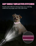 Joytale Dog Collars for Small Dogs, Feather-Light Double-Sided Reflective Nylon Collar for Night Safety, Adjustable Quick-Release for Growing Puppies, Hotpink, S (5/8" Width)