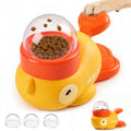 Dog Interactive Treat Dispenser, 2026 New Yellow Duck Cat Treat Dispenser with Button, Slow Treat Feeding Dispenser for Small & Large Cats Dogs