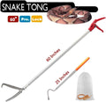 60in Snake Tongs Reptile Grabber Zigzag Wide Jaw Catcher Handling Tool Set