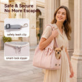 Dog Purse Carrier for Small Dogs, Soft Dog Tote Bag Carrier with 4 Large Pockets, No Collapse, Lightweight, Smart Zipper Lock, Comfortable Puppy Cats Rabbit Carrier for Travel, Outdoor(Pink)