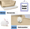 kathson Large Rabbit Litter Box Trainer, Potty Corner Toilet with Drawer Bigger Pet Pan for Adult Hamster, Guinea Pig, F