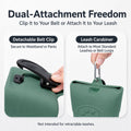 Upgraded Dog Treat Pouch with Strong Magnetic Closure - Small Silicone Training Bag, Waist-Mounted Clip & Leash Carabine