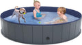 Niubya Foldable Dog Pool, Collapsible Plastic Dog Swimming Pool, 64x12in
