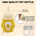 Pet Feeder Bottle Animal Feeding Bottles Kitten Bottles for Nursing Anti-Choking Design for Newborn Kittens Puppies Small Animals with 2 Pcs Replacement Nipple (Yellow, 20 ml)