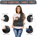 SlowTon Dog Sling Carrier, Hands Free Hard Bottom for Small Dogs up to 6 lb