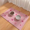 Pet Feeding Mat 12"x20"- Absorbent Dog Mat, Small Pet Food Mat, Rubber Pet Food Mat, Pet Food Mats for Floor Waterproof, Dog Water Matt for Sloppy Drinker, Cat Food Bowl Mat, Pink