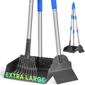 Metal Pooper Scooper for Dogs Heavy Duty Long Handle Rake, Spade & XL Tray