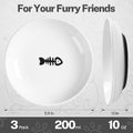 Kitwinney Cat Food Bowl, Whisker Friendly Ceramic Cat Bowls with Nonslip Silicone Bottom, Pack of 3 Quiet Dishes and Plates for Feeding Indoor Cats, Kittens and Small Dogs(Fishbone,Shallower)