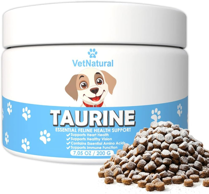 VetNatural Taurine for Dogs, 99.99% Pure Taurine Powder – Immune Support, Boost Energy, Skin & Coat Health for Heart, Vi