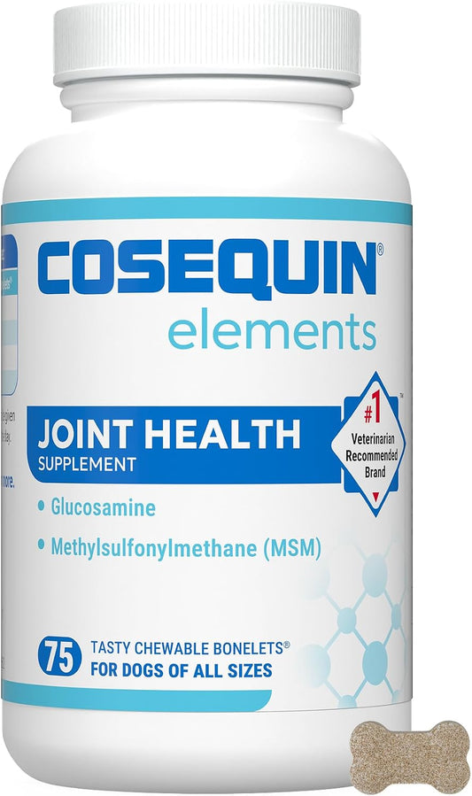 Nutramax Cosequin Elements Joint Supplement, Glucosamine for Dogs, 75ct