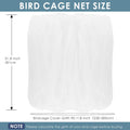 Bissap Bird Cage Seed Catcher, 90-118‘’ Universal Birdcage Net Nylon 31.8'' H Adjustable Elastic Band Stretchy Skirts Mesh Cover for Parrot Cage Seed Guard (Not Include Birdcage)- White