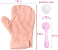 Anti‑Bite Handling Gloves & Grooming Massage Brush Set for Small Pets, Hamster Rabbit Rat Sugar Glider, Pink
