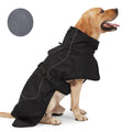 ODSSDAPU Dog Raincoat - Waterproof Winter Jacket with Velvet Inner, Reflective Strip, Black, 3XL