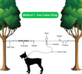 XiaZ Dog Tie Out Cable, 100ft Dog Trolley Runner Cable for Dogs up to 250lbs, Pet Lead for Yard, Camping, Outdoor, with 8 Ft Nylon Bungee Runner, Cable Sling to Protect Trees
