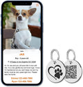 MYLUCKYTAG Stainless Steel QR Code Pet ID - Dog & Cat Tag - Online Profile - Scan QR Receive Instant Location Alert Email