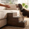 beeNbkks Dog Stairs Furniture, Extra Wide Wooden Pet Steps for Medium Large Dogs and Cats, Non-Slip Pet Ladder for Elderly Injured Pets Short Legged Puppy to Reach Couch Sofa High Bed Windowsill